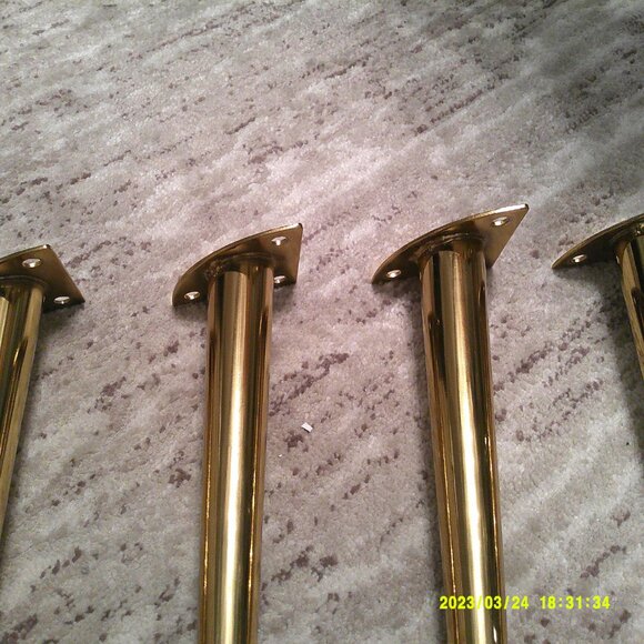 Set of 4 Gold Mid Century Modern Chair Legs - Picture 3 of 4